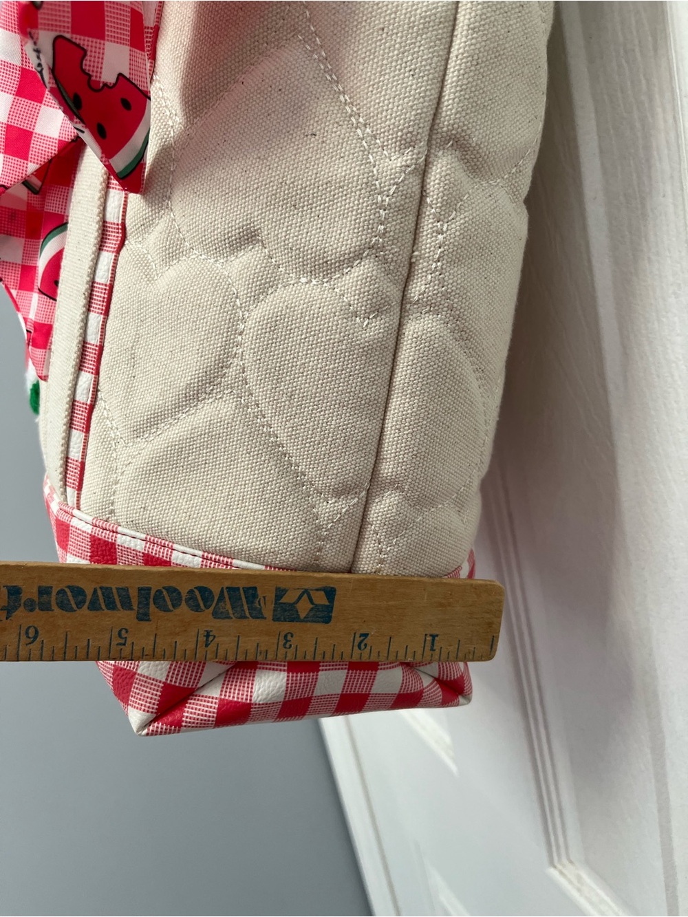 Betsey Johnson New Canvas Gingham Tote Handbag Bag Scarf Summer Spring Picnic - Picture 15 of 16
